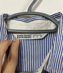 Striped Balloon Sleeve Shirt