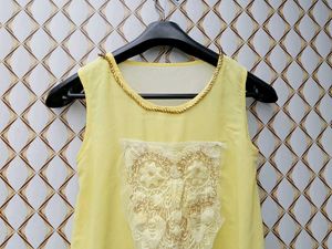 New With Tag Korean Yellow Cute Laces Top