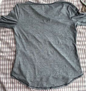 Gray Long Sleeve Top