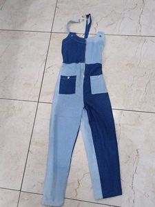 Denim Patchwork Jumpsuit