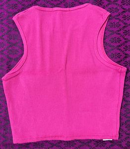 zara pink crop top small