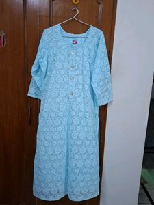 Light Blue Embroidered Kurti