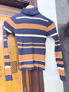 Striped Turtleneck Top
