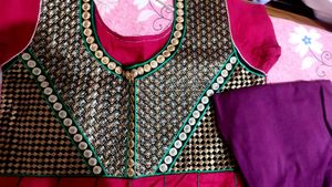 Girls&#39; Red Anarkali Suit