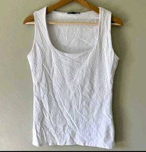 ZARA Basic White Double Layered Tank Top