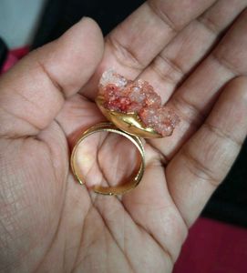 Beautiful Natural Crystal Stone Adjustable Ring
