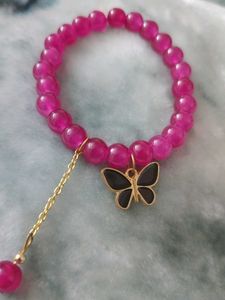 classy dark pink Beaded Bracelet