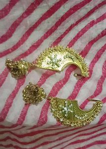 Elegant Gold &amp; Pearl Ear Cuffs