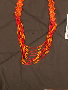 Beaded Long Chain With Single Bangle