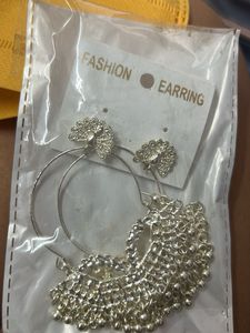 Silver Peacock Tassel Earrings