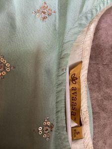 A Vaasa Green Kurta With Sequence Work