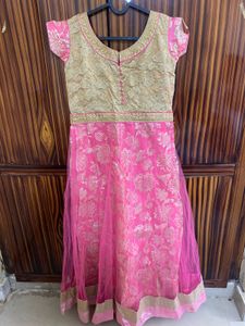 Pink & Gold Embellished Anarkali