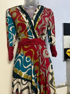 Dior Fashion Abstract Print Dress