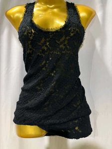 Black Lace Tank Top