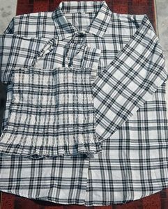 women stylish checked shirt with inner wear