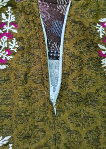 Cute Olive Green Floral Dress