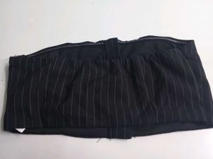 FOREVER 21 Women Black Striped Crop Tube Top