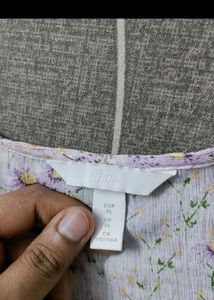 wrapover blouse top purple flower