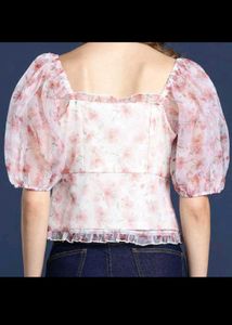 Mast&amp;Harbour Puff Sleeve Corset Top