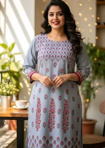 Floral Print Kurti with Pants