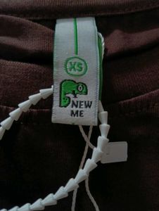 NEWME BROWN COLOR CROP TOP