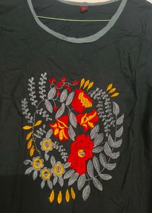 Embroidered Black  Kurti
