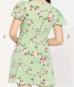 Floral Puff Sleeve Mini Dress