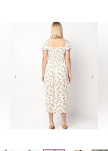 ONLYFloral Print A-line Dress with Tie-Up