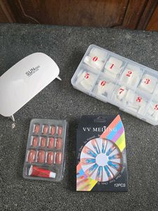 COMBO OF 4 Nail Kit with UV Lamp