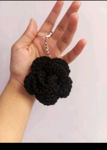 Handmade Crochet Rose keychain