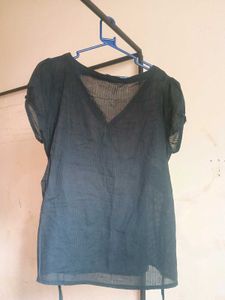 black baby doll top