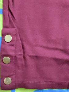 Wine/Burgundy Colour Plus Size Treggings