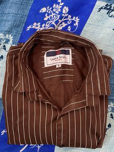 Striped Brown Shirt - Size L