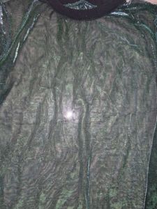 Forever 21 Green Mesh SHINY TOP