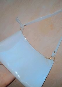 white crocodile-pattern Sling Bag