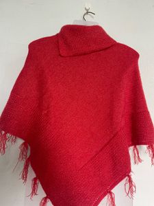 Rose  Knitted Poncho