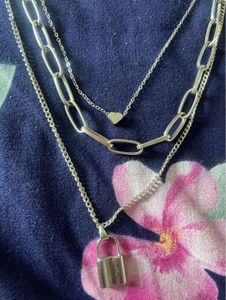 Silver-Plated  Multi layer Chain