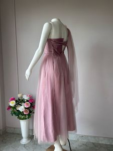 Tulle Pink One Shoulder Gown