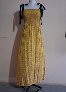 Floral Tie-Strap Smocked Dress
