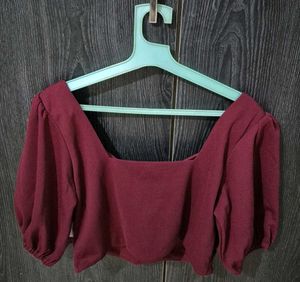 Burgundy Crop Top