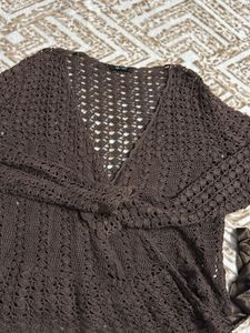 Brown Woolen Wrap On