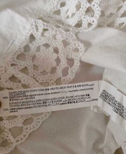 Zara Lace Trim White Shirt