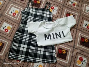 Cute Girls' Dress & Tee Set