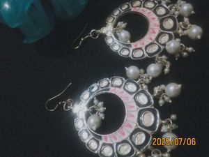 Statement Earrings with Pearl Accents