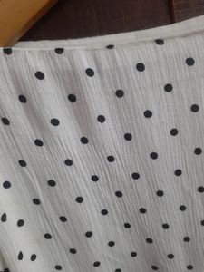 White Printed Top With Ruffle Sleeves