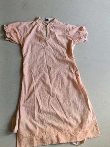 Peach Embroidered Kurta