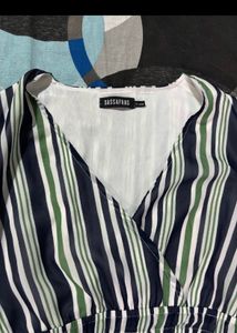 Striped Green And Blue Dress