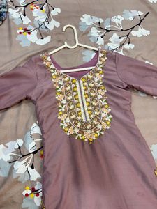 Lavender embroidered kurta