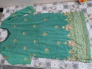 Green Embellished Kameez