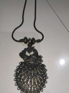 Navratri Peacock Pendant Necklace